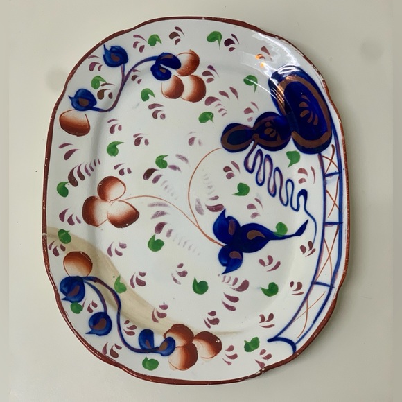 Antique Gaudy Welsh Oyster Pattern Marked Allertons EST 1831 Scalloped Platter - Picture 5 of 16